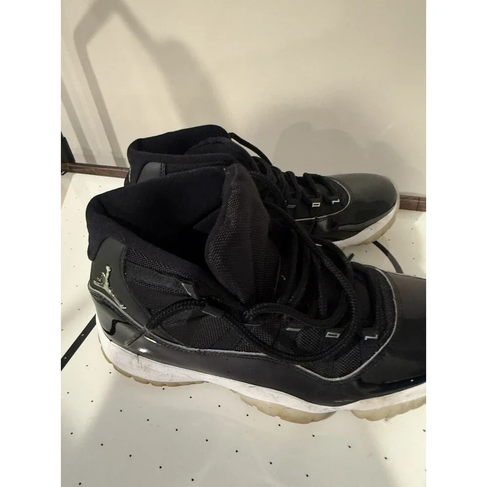 Jordan Air Jordan 11 Retro Black High Top Basketball Sneakers Lace Up